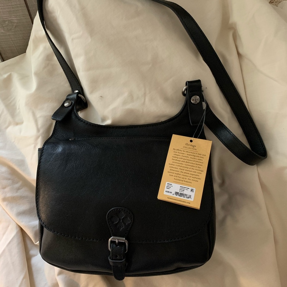 Black Patricia Nash London Saddle Purse